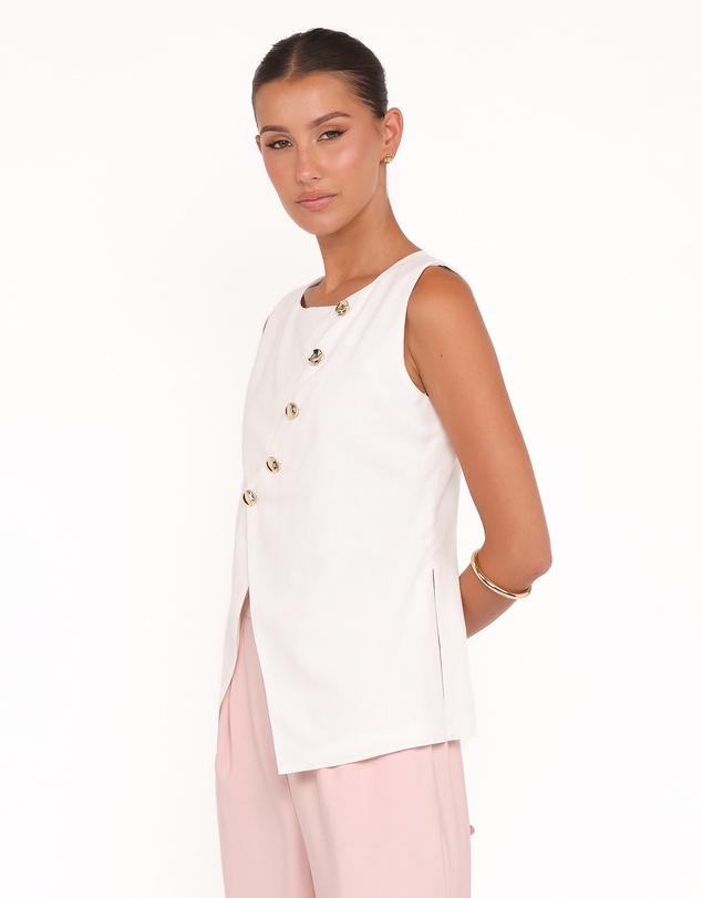 Petal & Pup - Char Vest Top - White