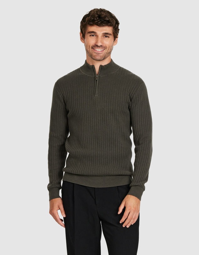 Tarocash - Henry Textured Zip Knit