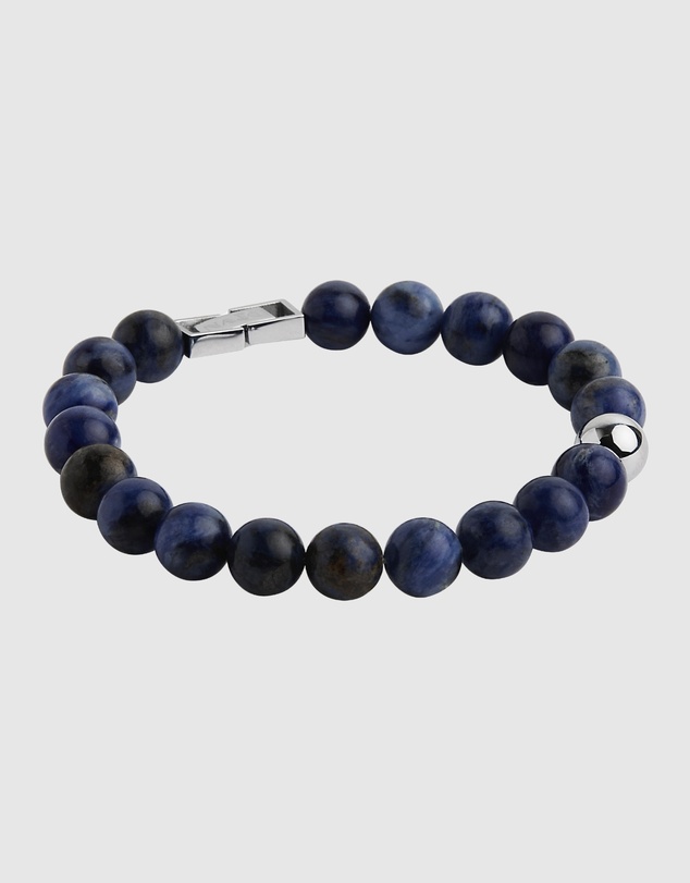 Najo - Atlas 10mm Sodalite & Steel Bracelet