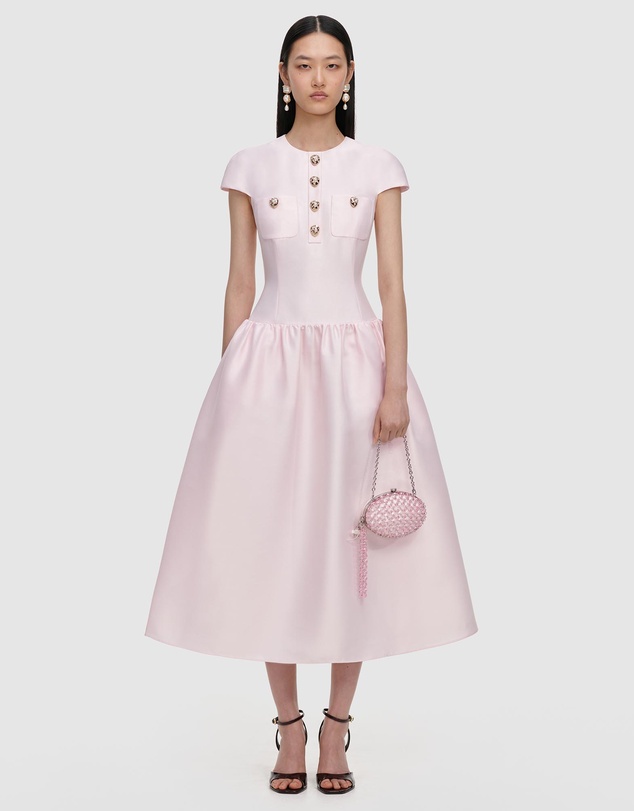 Self Portrait - Taffeta Buttoned Midi Dress