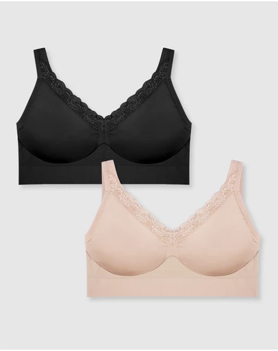 B Free Intimate Apparel - Lightweight Lounge Bra (C-D-DD-E-F-G) - 2 Pack