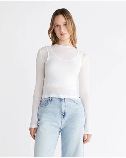 Calvin Klein Jeans - Double Layered Sheer Top