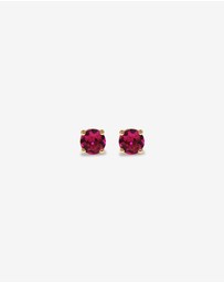 Michael Hill - Created Round Red Ruby Birthstone Stud Earrings in 10kt Yellow Gold