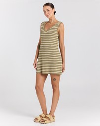 Poolside Paradiso - Surfside V Knit Dress – Cedar