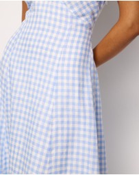 AERE - Nolana Gingham Halter Maxi Dress