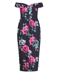 City Chic - Claire Print Off Shoulder Dress