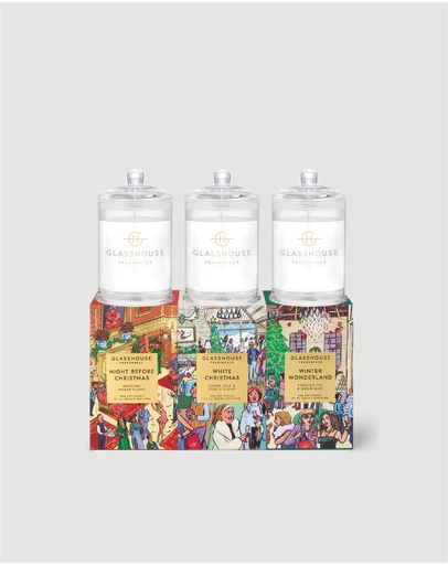 Glasshouse Fragrances - Christmas Candle Trio 3 x 60g Soy Candles