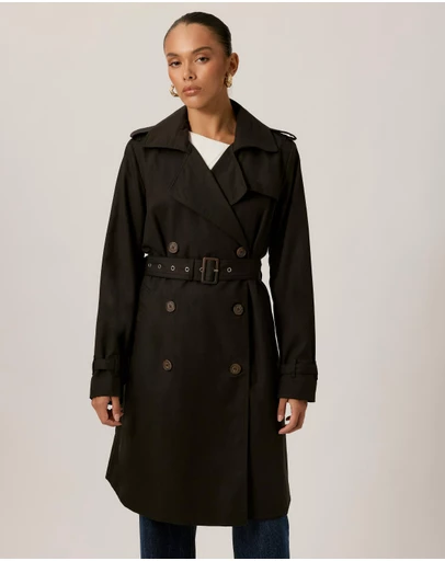 Tussah - Ada Double Breasted Belted Trench Coat
