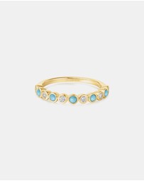 Ania Haie - Ania Haie Gold Bezel Lab Created Turquoise Ring