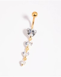 Lovisa - Gold Plated Surgical Steel Heart Belly Bar