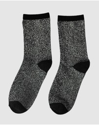 High Heel Jungle - Lurex Trouser Sock - Black