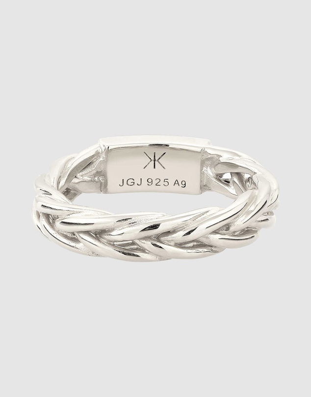 Kuzzoi - ICONIC EXCLUSIVE - Ring Male Bandring Braid Pattern 925 Sterling Silver