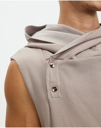 Surrounded By Ghosts - The Purpurite Long Hooded Fleece Sleeveless Cardigan