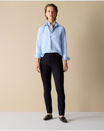 Trenery - Linen Classic Shirt in Periwinkle Blue