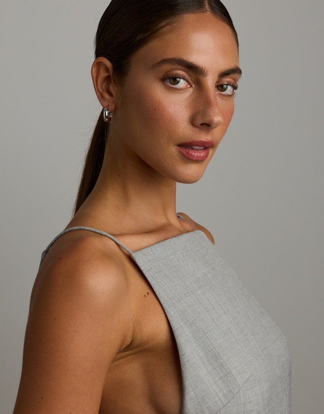 Michael Hill - 15mm Half Round Hoop Earrings in 10kt White Gold
