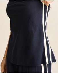 Rhythm - Contrast Linen Strapless Top