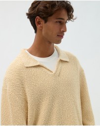AERE - Oversized Open Collar Knit Polo