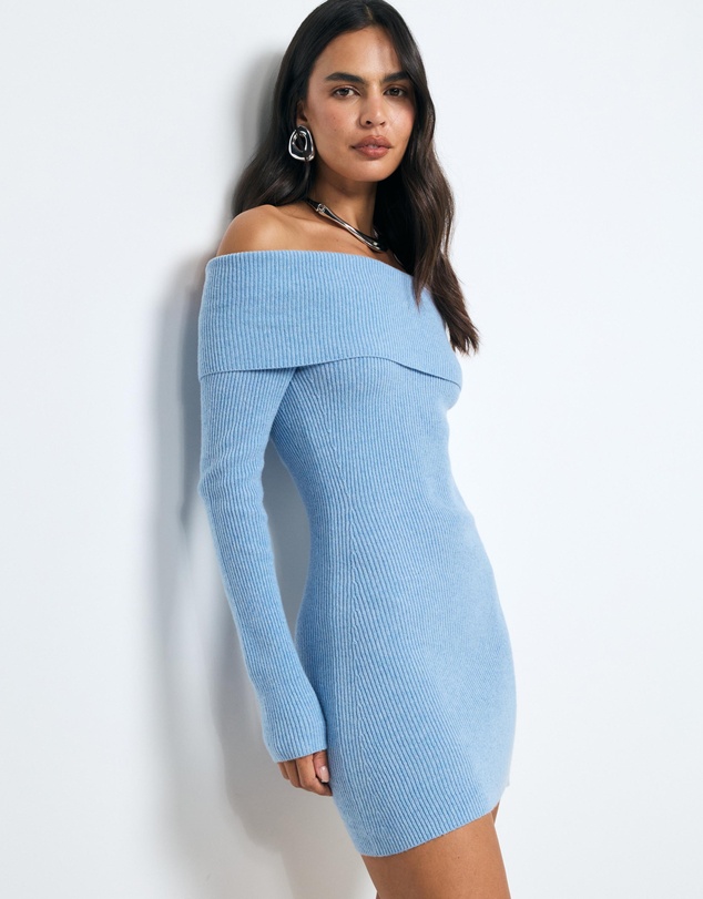 AERE - Zoe Off Shoulder Knit Mini Dress