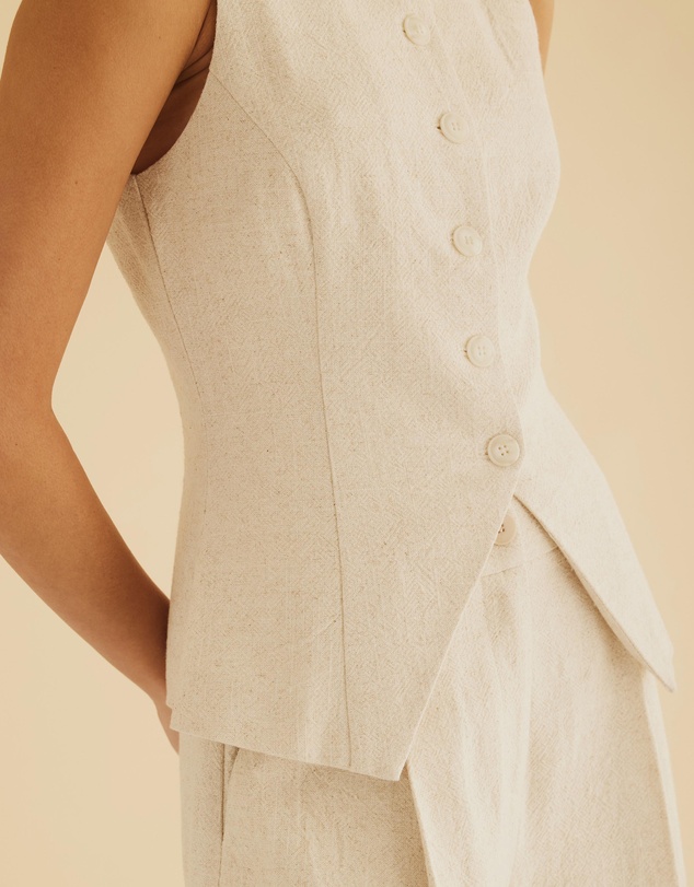 Atmos&Here - Remi Tailored Linen Blend Vest