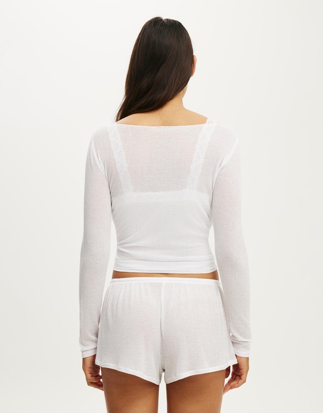 Cotton On Body - Sheer Long Sleeve Top