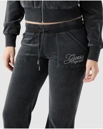 GUESS Originals - Guess Originals Eco Rhinestone Velour Sweatpants