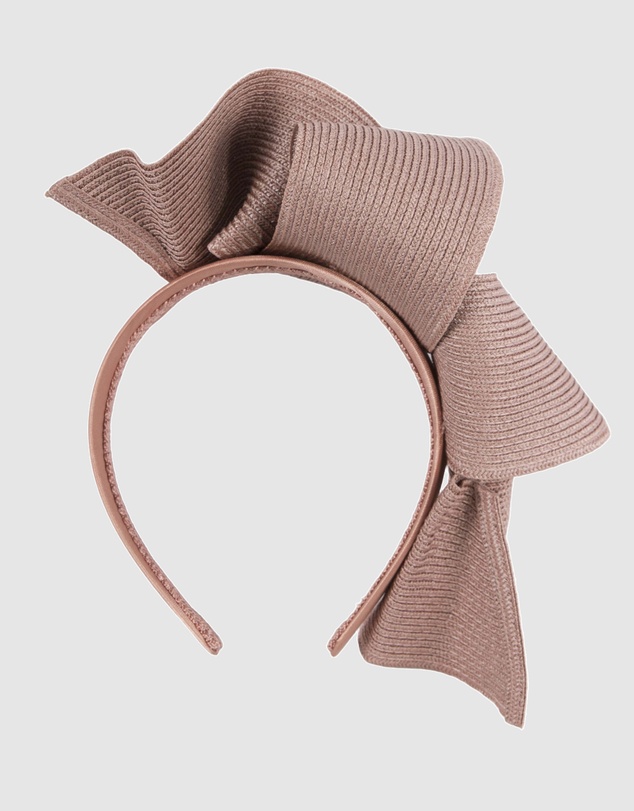 Max Alexander - Large Wavy Taupe Racing Fascinator
