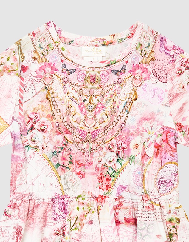 Camilla - Mini Tee Dress With Layered Skirt - Kids-Teens