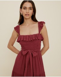 The Fated - Luca Flutter Sleeve Maxi Dress