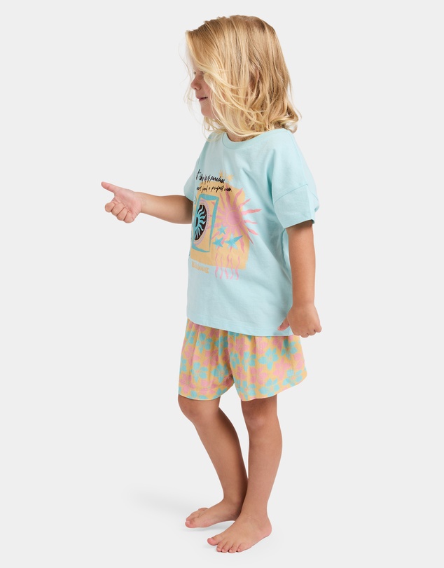Billabong - Girls 2 to 7 Sun Petals Elastic Waist Shorts