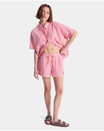 Roxy - Womens Lekeito Break High Stripe Beach Shorts