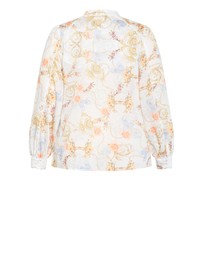 City Chic - Plus size Clover Opulent Print Shirt - ivory