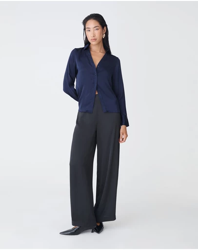 Forcast - Lila V-neck Satin Blouse