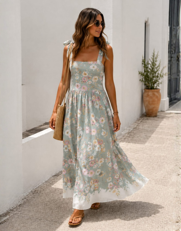 Esther & Co - Zyrelise Dress - Mint Floral