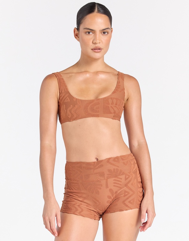 Poolside Paradiso - Mai Tai Surf Bikini Bottom - Cinnamon