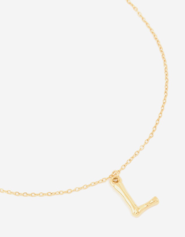 Lovisa - Waterproof Gold Plated Stainless Steel Bamboo Letter L Necklace