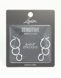 Lovisa - Surgical Steel Clasp Hoop Earrings 2-Pack