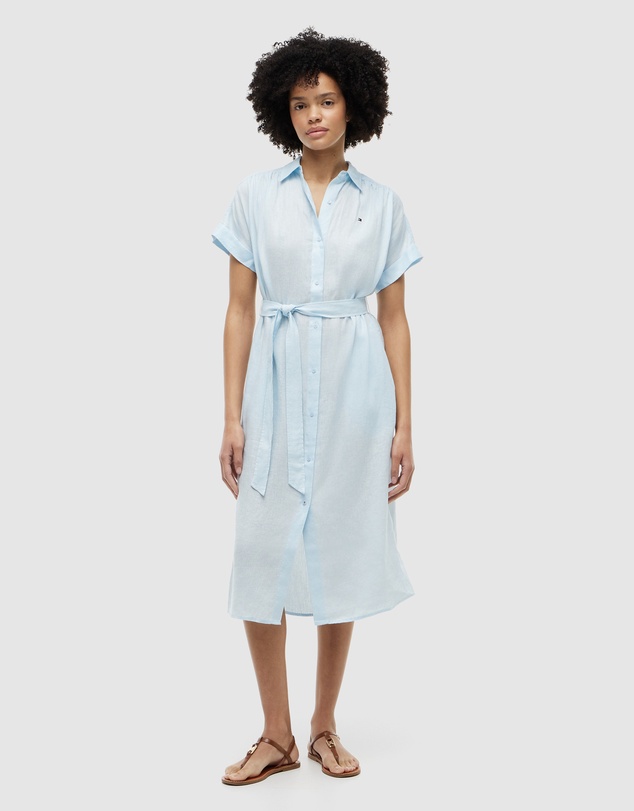 Tommy Hilfiger - Belted Linen Shirt Dress