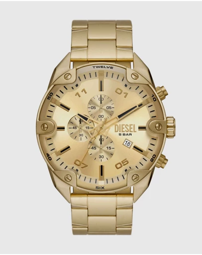 Diesel - Spiked Gold-Tone Chronograph Watch