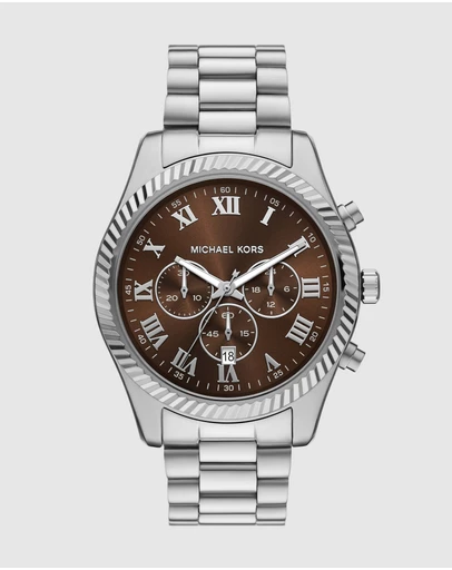 Michael Kors - Lexington Silver Tone Chronograph Watch