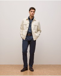 Trenery - Cotton Twill Chore Jacket in Stone