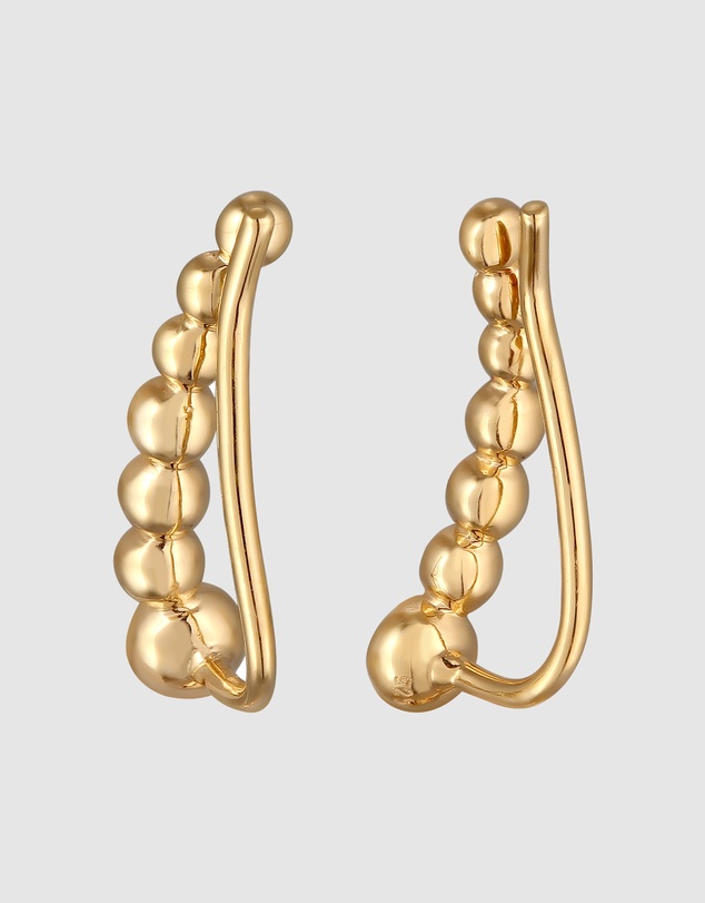 Elli Jewelry - Crystal Ear Climber Earrings in Gold-Plated 925 Silver