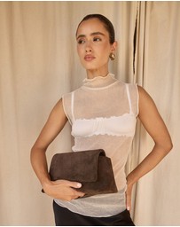 VESTIRSI - Celeste Dark Chocolate Clutch Crossbody Bag