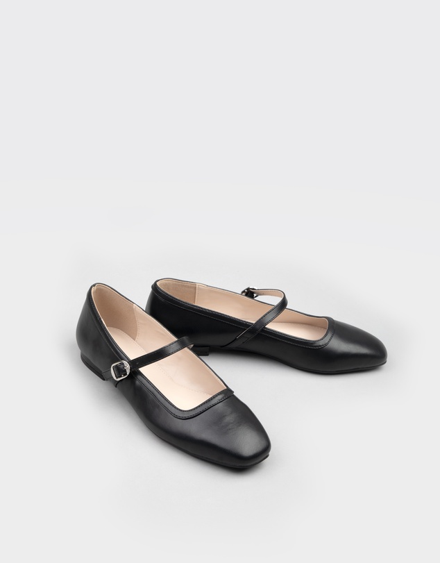 RAID - Finni ankle strap ballet pumps in black