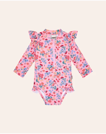 Huxbaby - Fruity Floral Frill Swimsuit - Babies-Teens