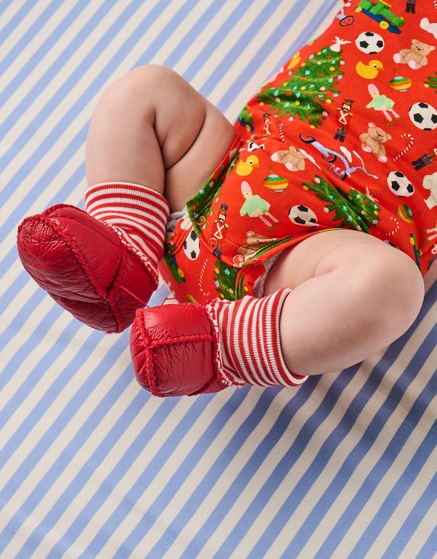 Kip&Co - Christmas Toys Organic Short Sleeve Romper - Babies