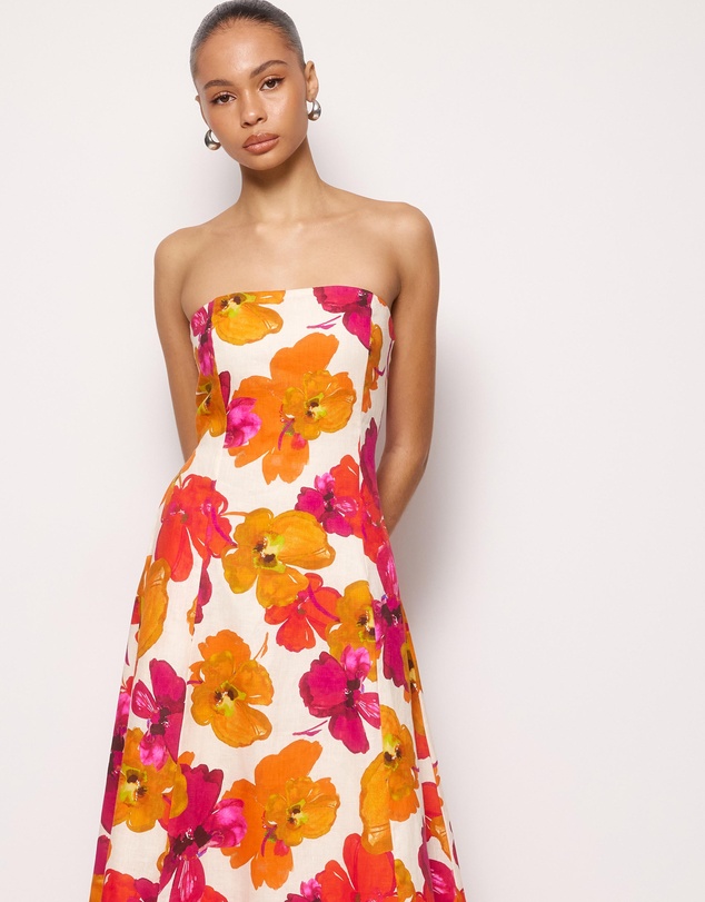 AERE - Odette Linen Strapless Maxi Dress