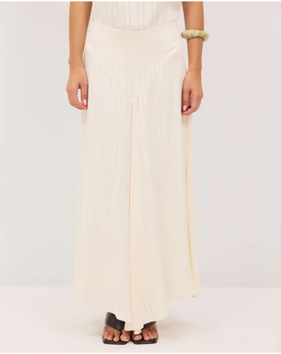 Calli - Sayer Satin Panelled Midi Skirt