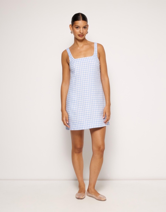AERE - Nolana Gingham Shift Mini Dress