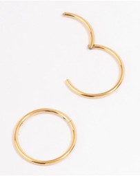 Lovisa - Gold Plated Surgical Steel Fine Sleeper Earrings 10mm