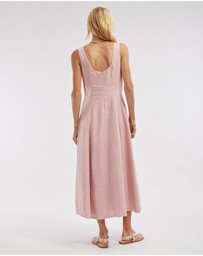 Amelius - Anna Panelled Linen Midi Dress